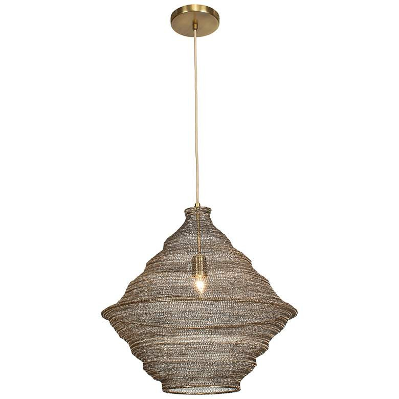 Uttermost Sigh 20" Wide 1 Lt Antique Brass Metal Pendant - #4644R | Lamps Plus | Lamps Plus