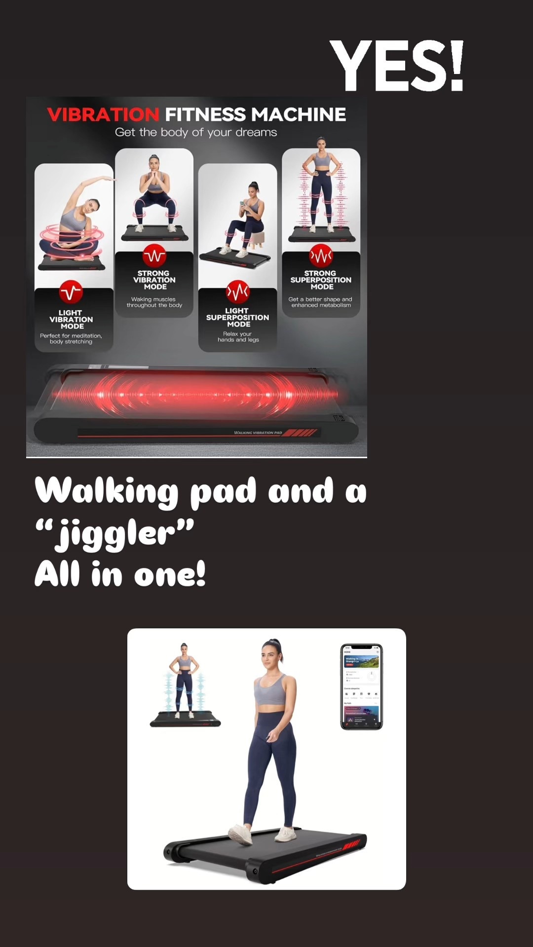 A walking pad and a jiggler all in one! 


#fitness #Walkingpad 

#LTKSaleAlert #LTKfitnessgoals #LTKActive