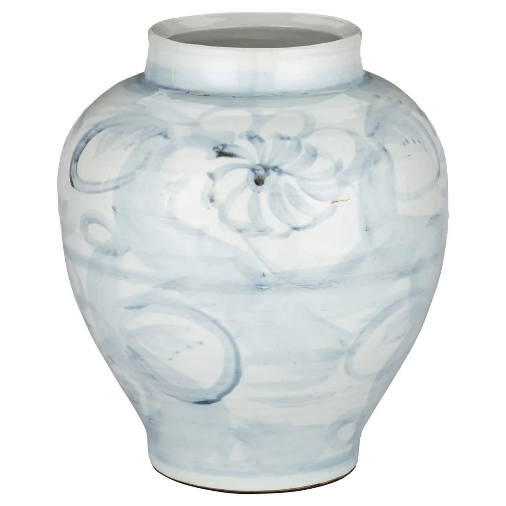 Marcel French Country Blue Porcelain Preserve Pot - Medium | Kathy Kuo Home