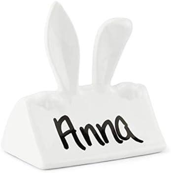 AuldHome Bunny Place Card Holders (6-Pack), Easter Spring Ceramic Reusable Write-On Wipe-Off Plac... | Amazon (US)