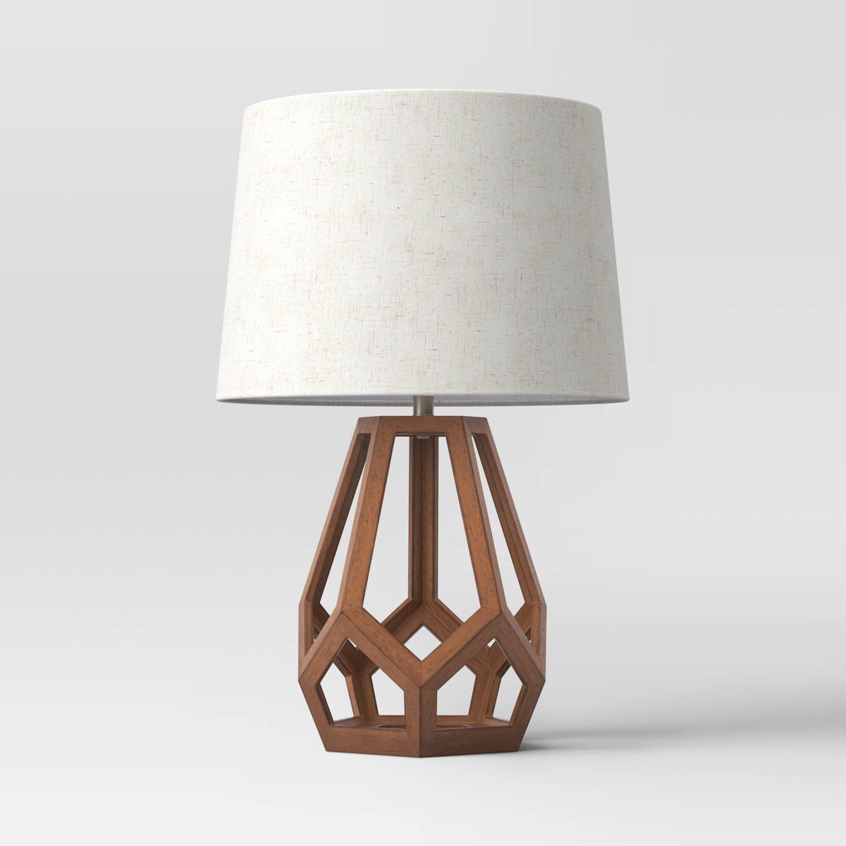 Large Wood Geo Assembled Table Lamp Brown - Threshold™ | Target