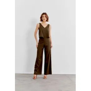 Calça Pantalona Linen Basic - Verde Mata VERDE MATA | OffPremium (BR)