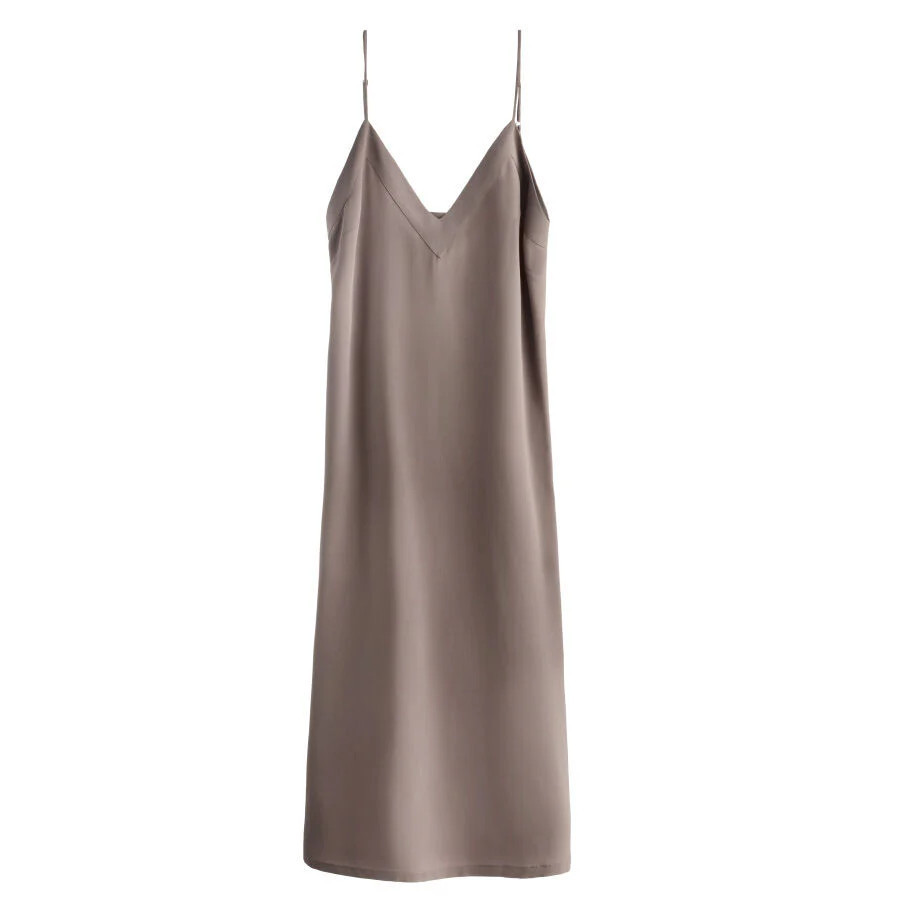 Women's Silk Slip Dress in Mushroom | Size: Small | Crepe De Chine Silk by Cuyana | Cuyana