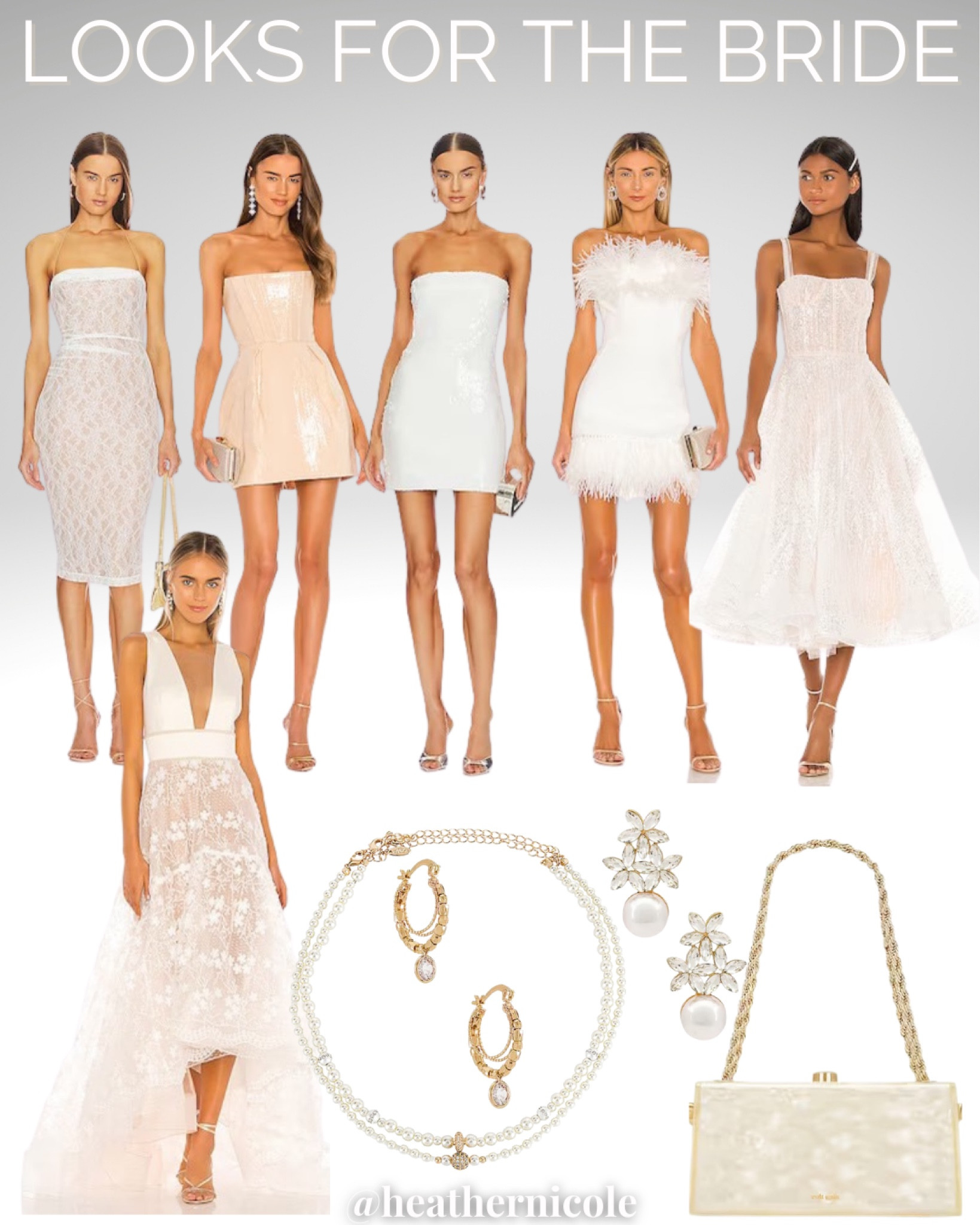 Looks for the Bride
Gorgeous dresses for all the wedding festivities & big day 🤍






Revolve, wedding dresses, bridal dresses, dresses for the bride, bridal outfits, wedding rehearsal dinner outfits, wedding reception dresses, bridal shower dresses, wedding dresses, wedding gowns, neutral wedding, summer wedding dresses, wedding looks, wedding outfits, bridal looks, princess dresses, strapless dresses, sequin dresses, feather dresses, formal dresses,  wedding day accessories, wedding day jewelry, bridal jewelry, pearl earrings, pearl necklaces, Cult Gaia bags

#LTKstyletip #LTKitbag #LTKwedding