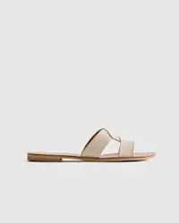 Women's Italian Leather Cutout Slide Sandal in Cognac | Quince