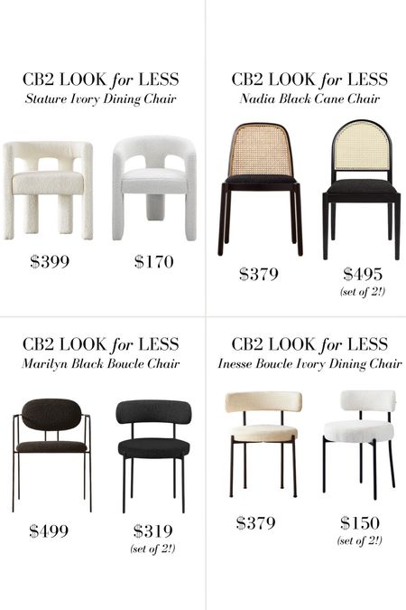 CB2 Dining chairs similar! Boucle dining chairs, CB2 chairs similar, modern dining chairs, neutral chairs, neutral textured chairs 

#LTKhome