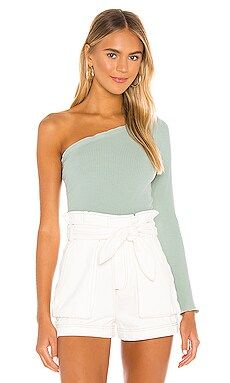 superdown Sandra One Shoulder Top in Sage from Revolve.com | Revolve Clothing (Global)