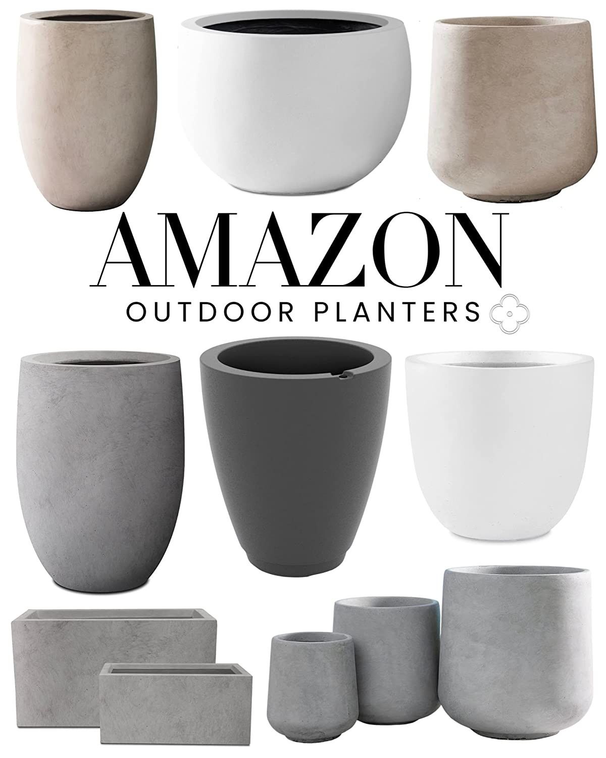 Amazon outdoor planters neutral  | Amazon (US)