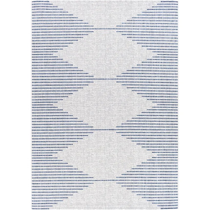 Cliquez pour plus d'informations sur Jazlyn Geometric Navy Tapis intérieur / extérieur