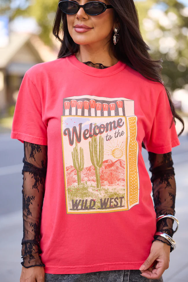 Western Matchbox Paprika Graphic Tee | Pink Lily