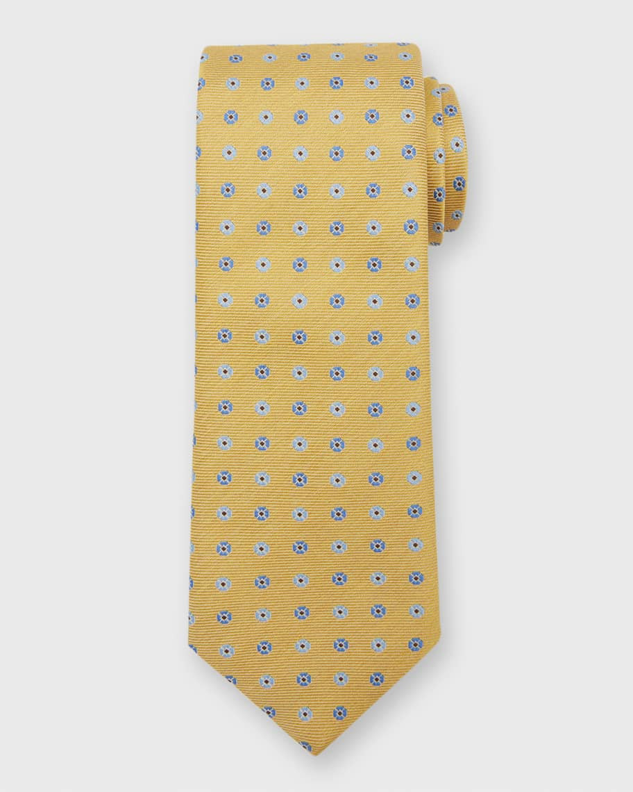 Canali Men's Micro-Medallion Silk Tie | Neiman Marcus