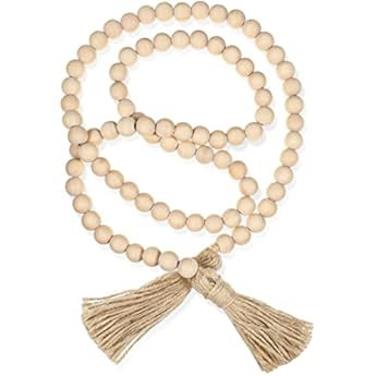 58in Wood Bead Garland with Tassels | Amazon (US)