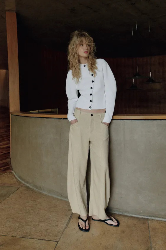 BALLOON LINEN BLEND TROUSERS | Zara UK