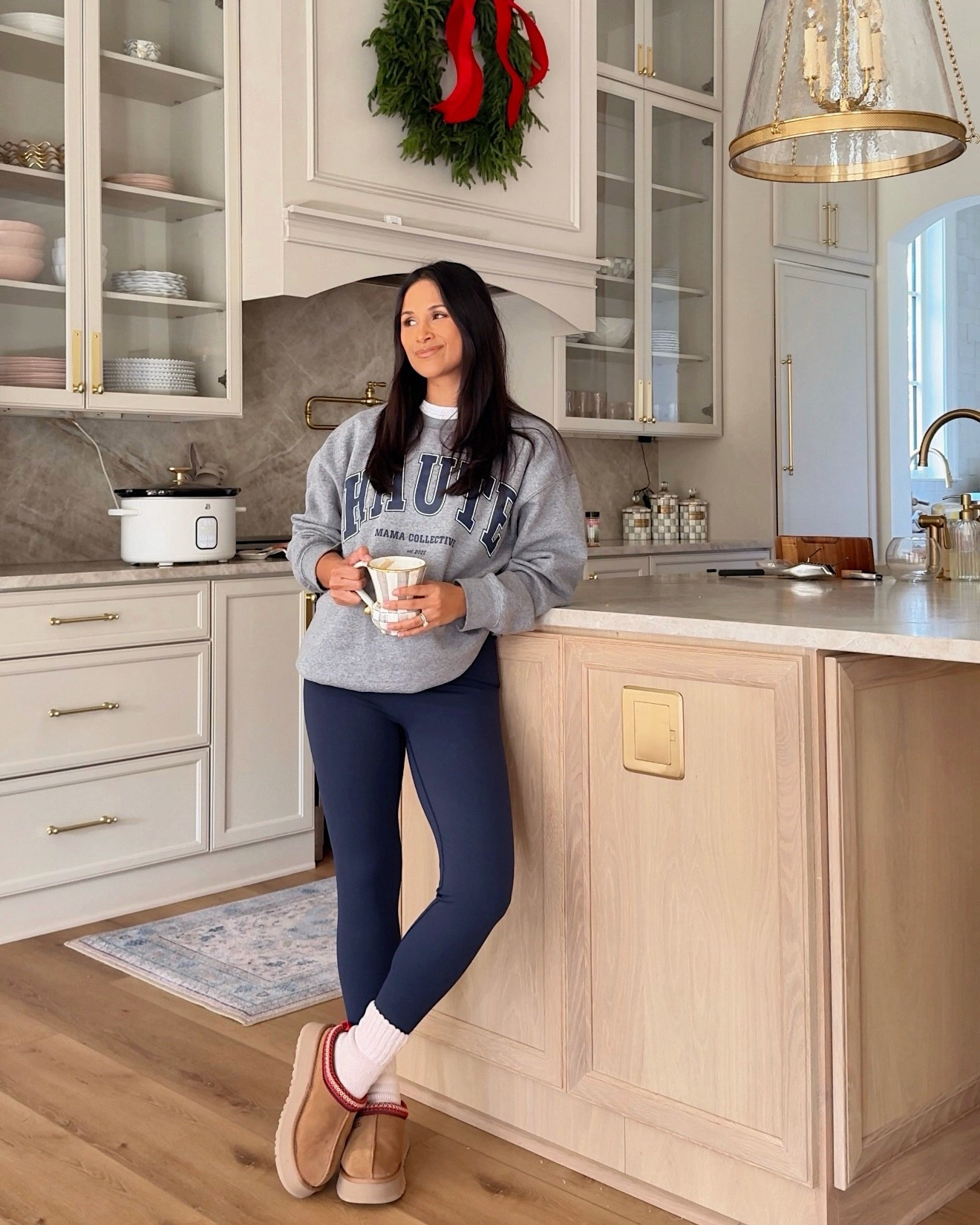 DM me for the link for the my haute mama collective sweatshirt! But I’m linking me leggings, socks and slippers here! #spanx #leggings #loungewear 

#LTKActive