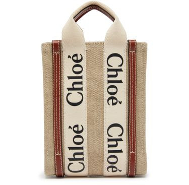 Woody north/south linen mini tote bag - CHLOE | 24S (APAC/EU)