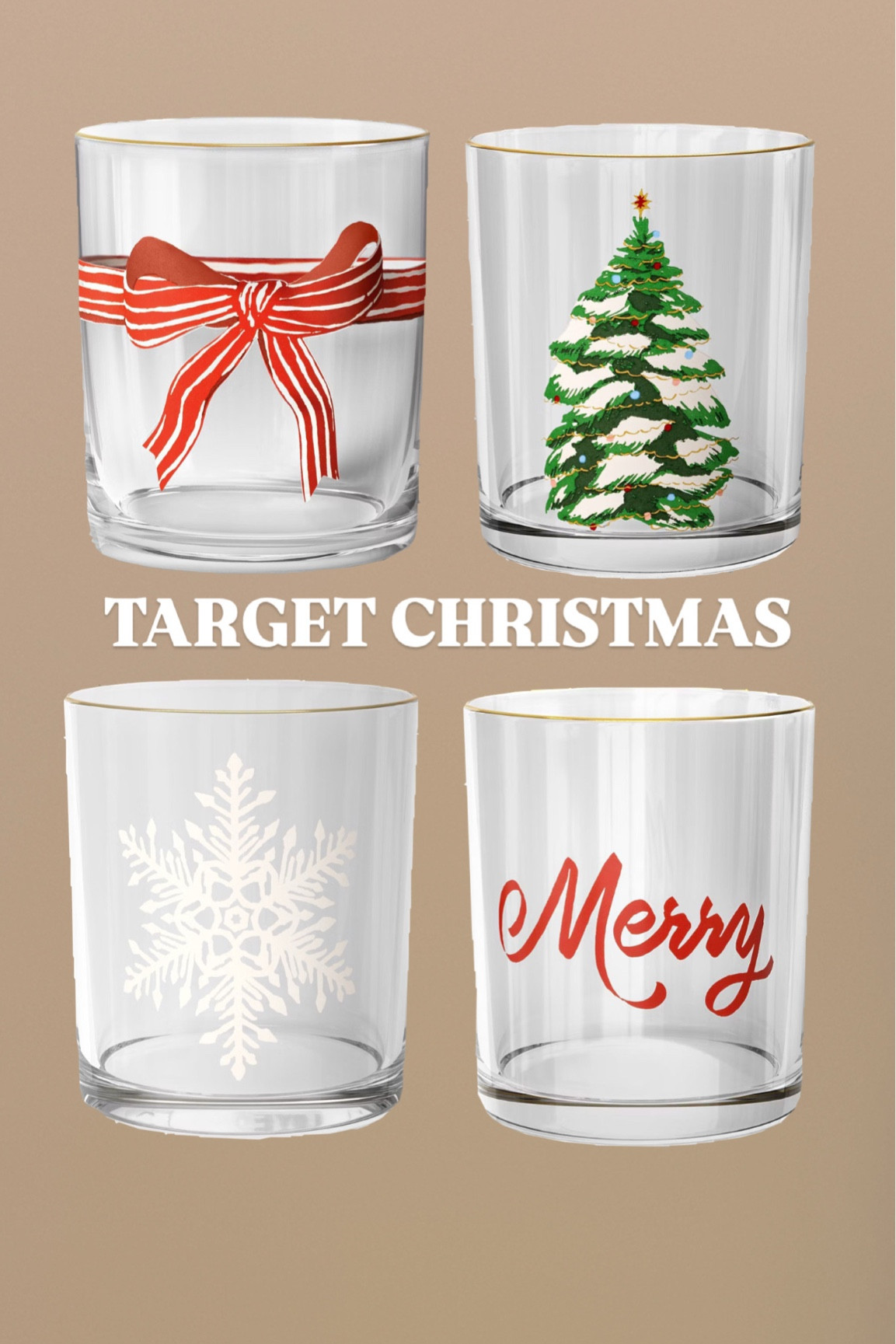 Target Christmas finds
$3 glass holiday cups 

#target #christmas #home #laurabeverlin 

#LTKSaleAlert #LTKHoliday #LTKHome