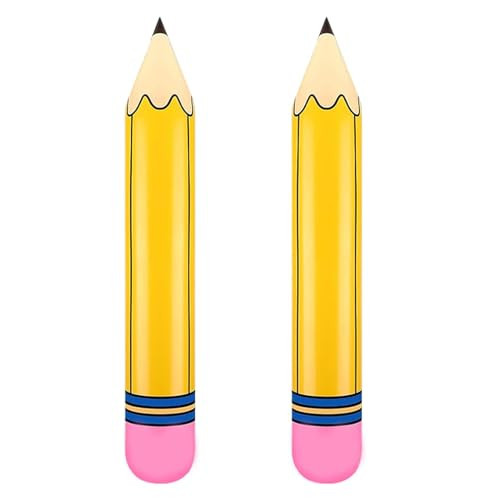 Totelux Large Pencil Balloons 27’’ Inflatable Pencil Back to School Decorations Giant Yellow Crayon Balloons for Classroom Garden Hanging Photo Prop Birthday Party Favor 2PCS | Amazon (US)