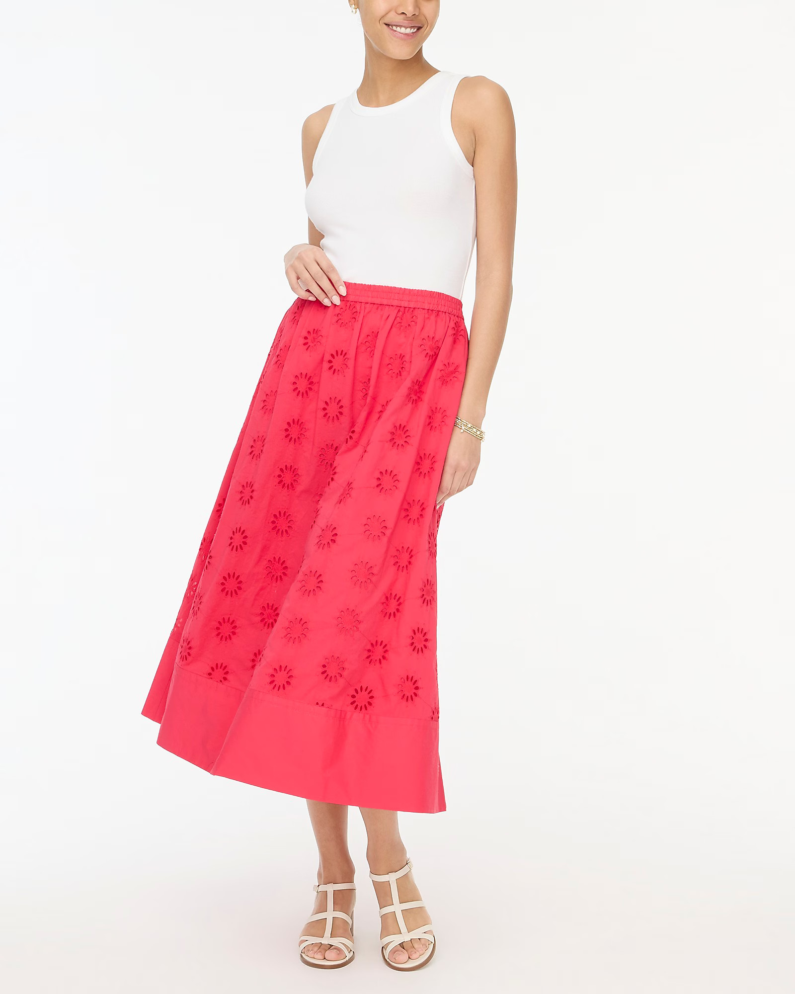 Eyelet midi skirt | J.Crew Factory