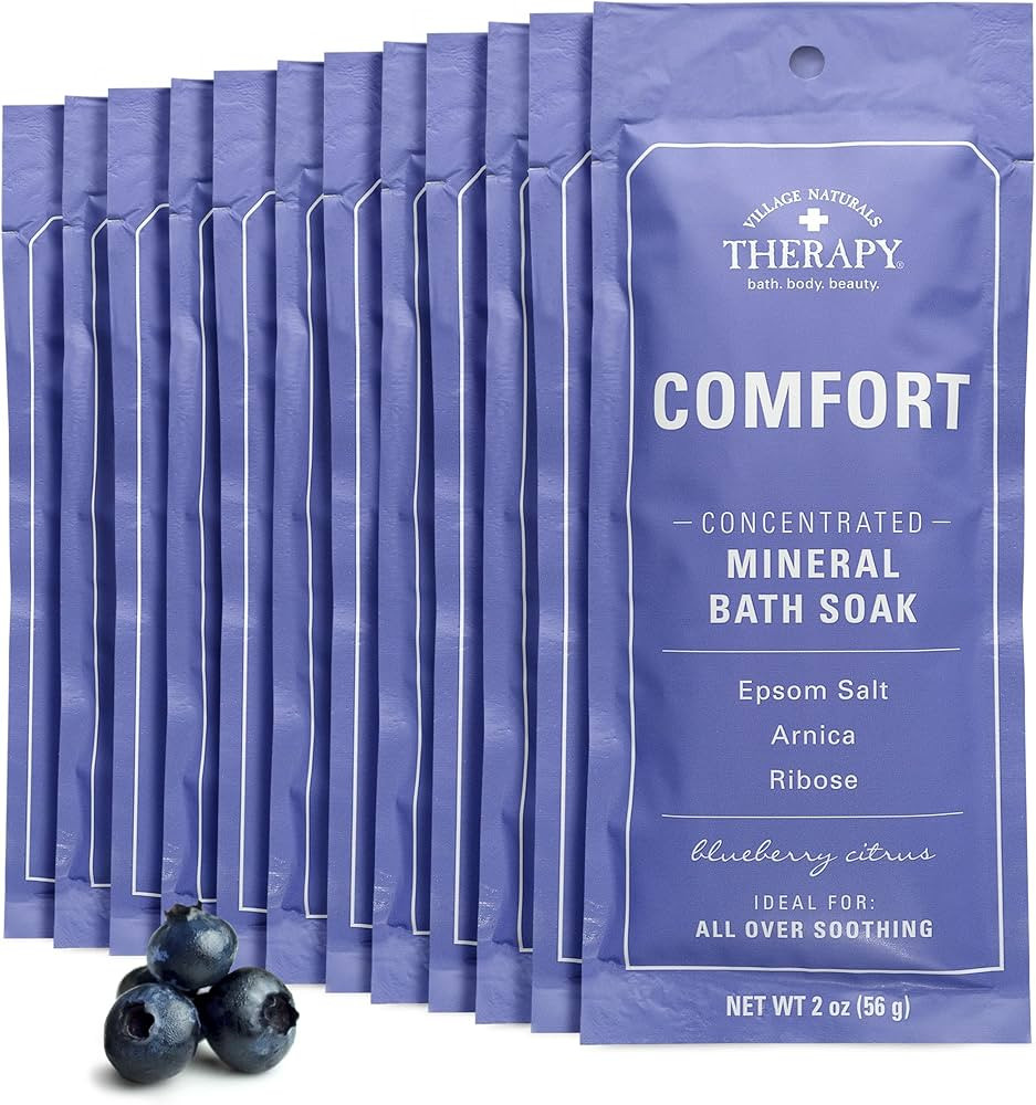 Village Naturals Therapy, Comfort Concentrated Mineral Bath Soak, Blueberry Citrus, 2 Oz, Pack of... | Amazon (US)