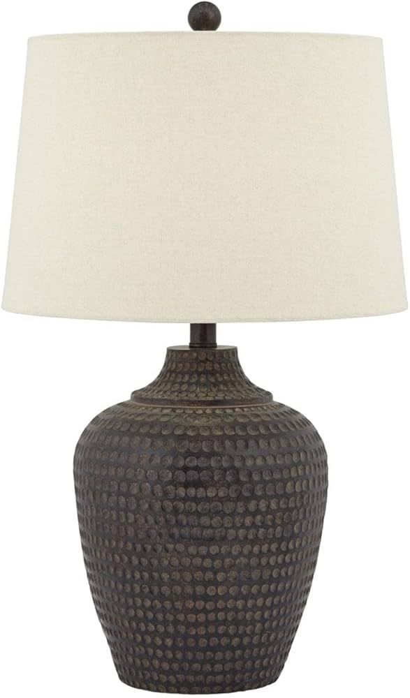 Alese Textured Dot Jug Table Lamp (2), Dark Brown Finish, Cast Resin Construction, Oatmeal Linen ... | Amazon (US)