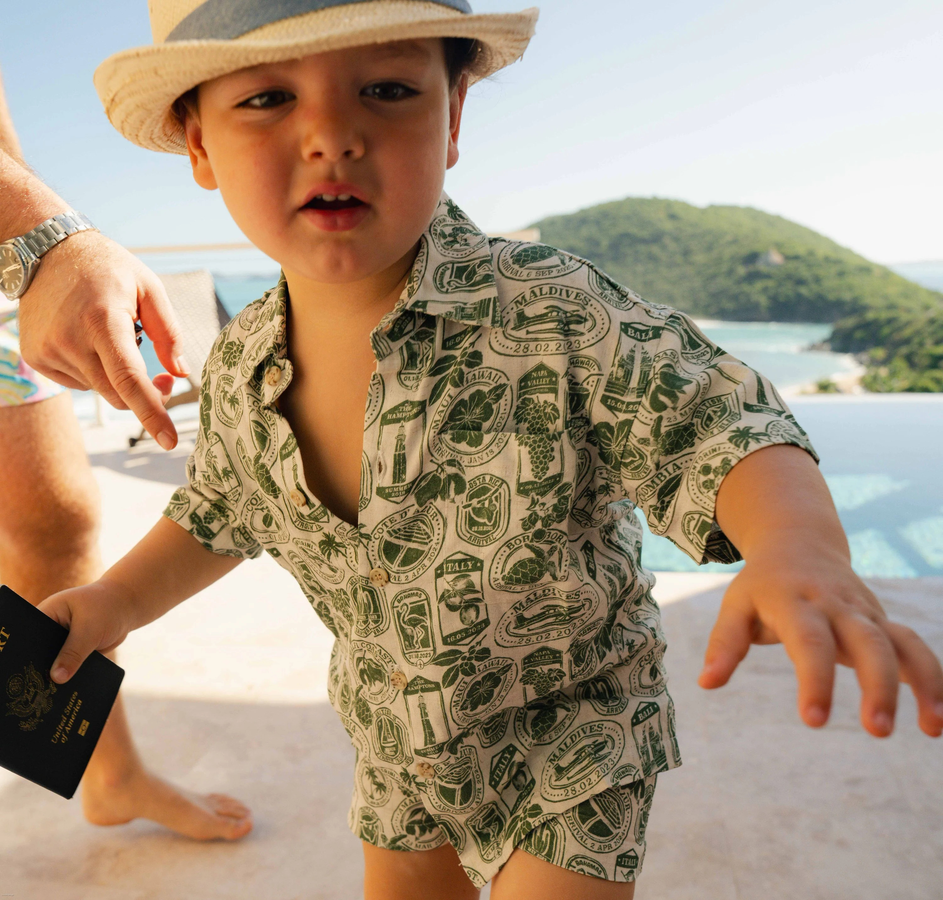 The Passport to Paradise - Boys Linen Blend Shirt | Kenny Flowers