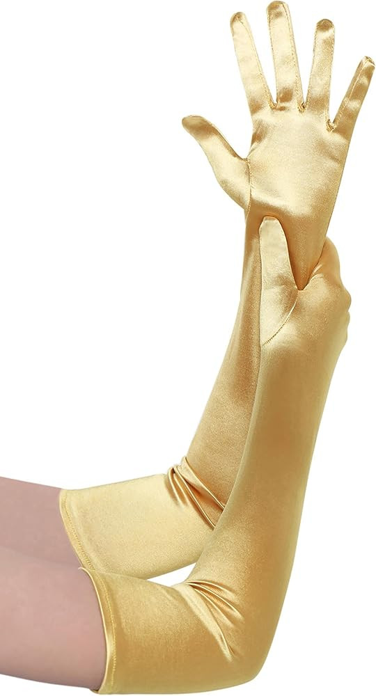 BABEYOND Long Opera Party 1920s Satin Tea Party Gloves Costume Stretchy Adult Size Elbow Length | Amazon (US)