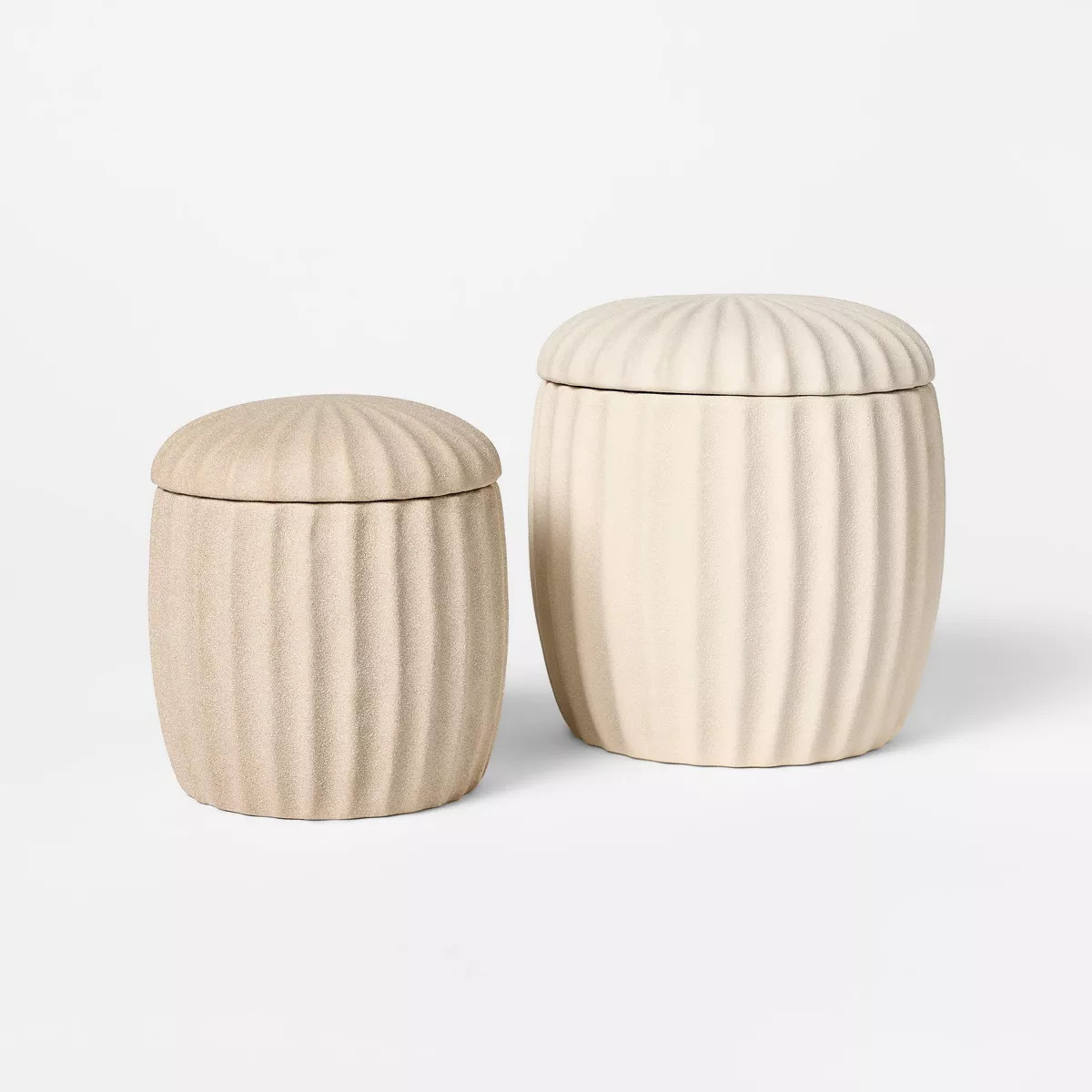 Set of 2 Matte Ceramic Canisters - Threshold™ designed with Studio McGee: Ribbed Design, Hand W... | Target