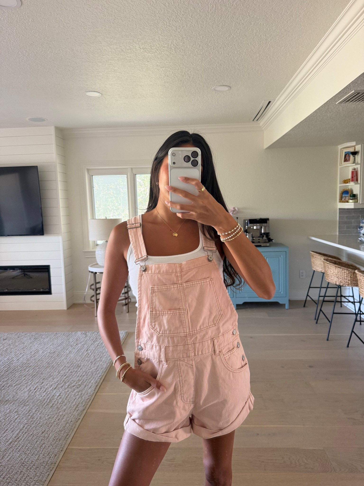 pink overalls!!!! ru kidding! SO CUTE

#LTKSeasonal #LTKootd