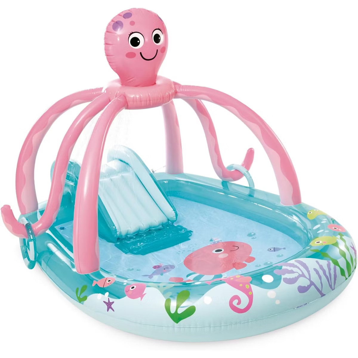 INTEX Friendly Octopus Inflatable Kiddie Pool: Inflatable Kids Pool with Water Sprayer and Slide ... | Target