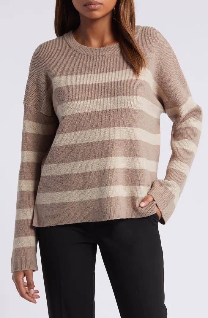 Halogen® Stripe Crewneck Sweater | Nordstrom | Nordstrom