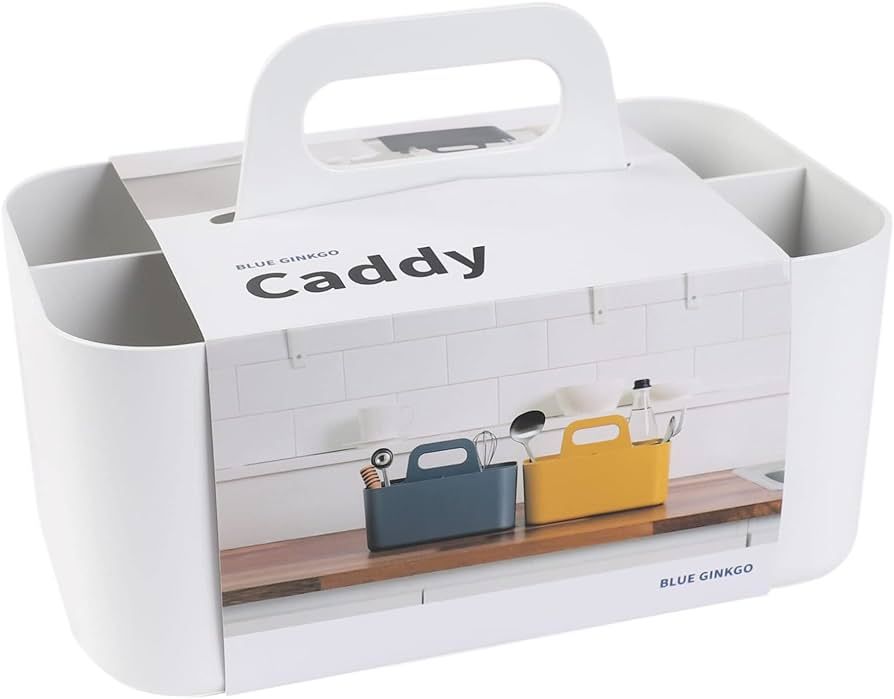 BLUE GINKGO Multipurpose Caddy Organizer - Stackable Plastic Caddy with Handle | Desk, Makeup, Do... | Amazon (US)