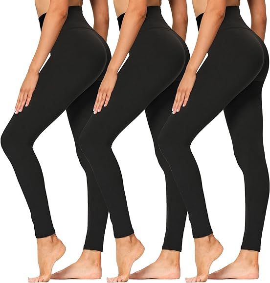 High Waisted Leggings for Women - Soft Athletic Tummy Control Pants for Running Cycling Yoga Workout | Amazon (US)