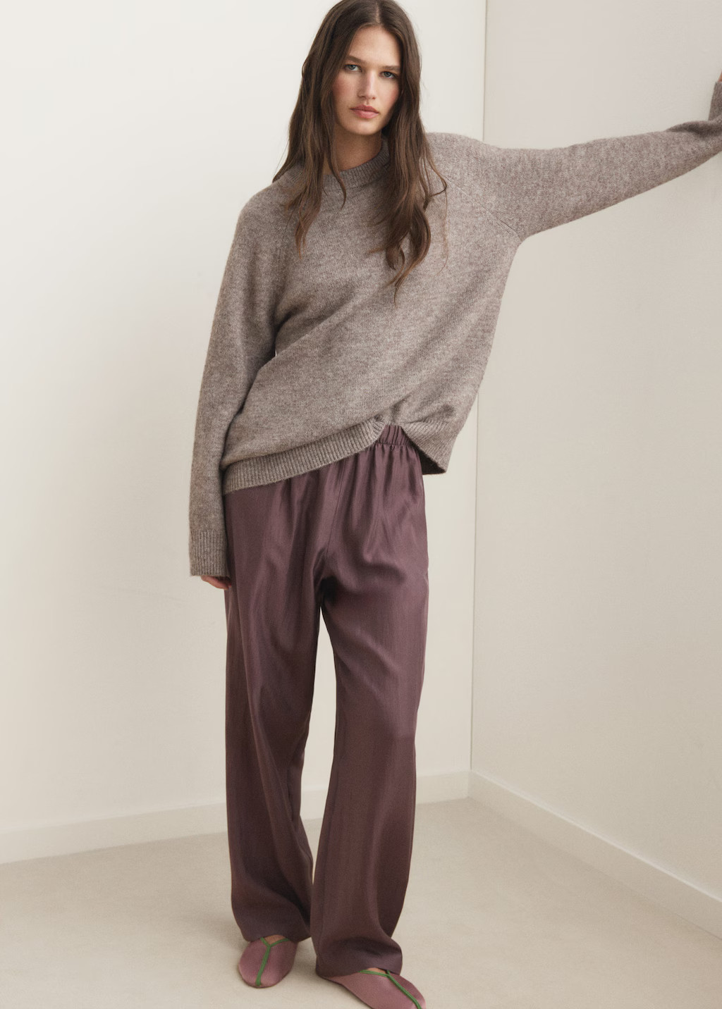 Marbled knitted sweater cognac - Woman - L - MANGO | Mango (US/MX/AU)