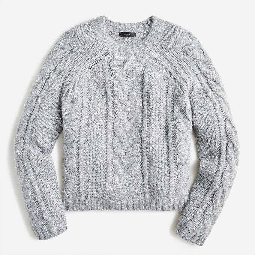 Metallic cable-knit sweater | J. Crew US