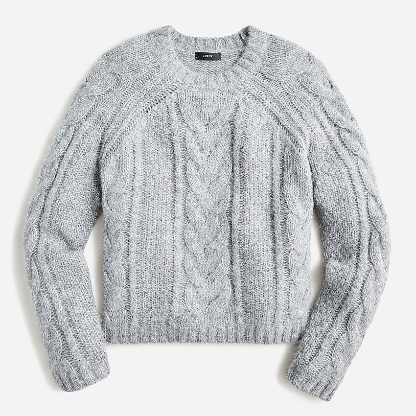 Metallic cable-knit sweater | J.Crew US