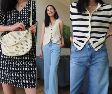 Three looks with ecru stripes and prints. I really love all things ecru, and when given the choice between that and stark white – I choose ecru always!

#smartcasual
#officeoutfit
#businesscasual
#workoutfit
#summerworkwear

#LTKStyleTip #LTKSeasonal #LTKWorkwear