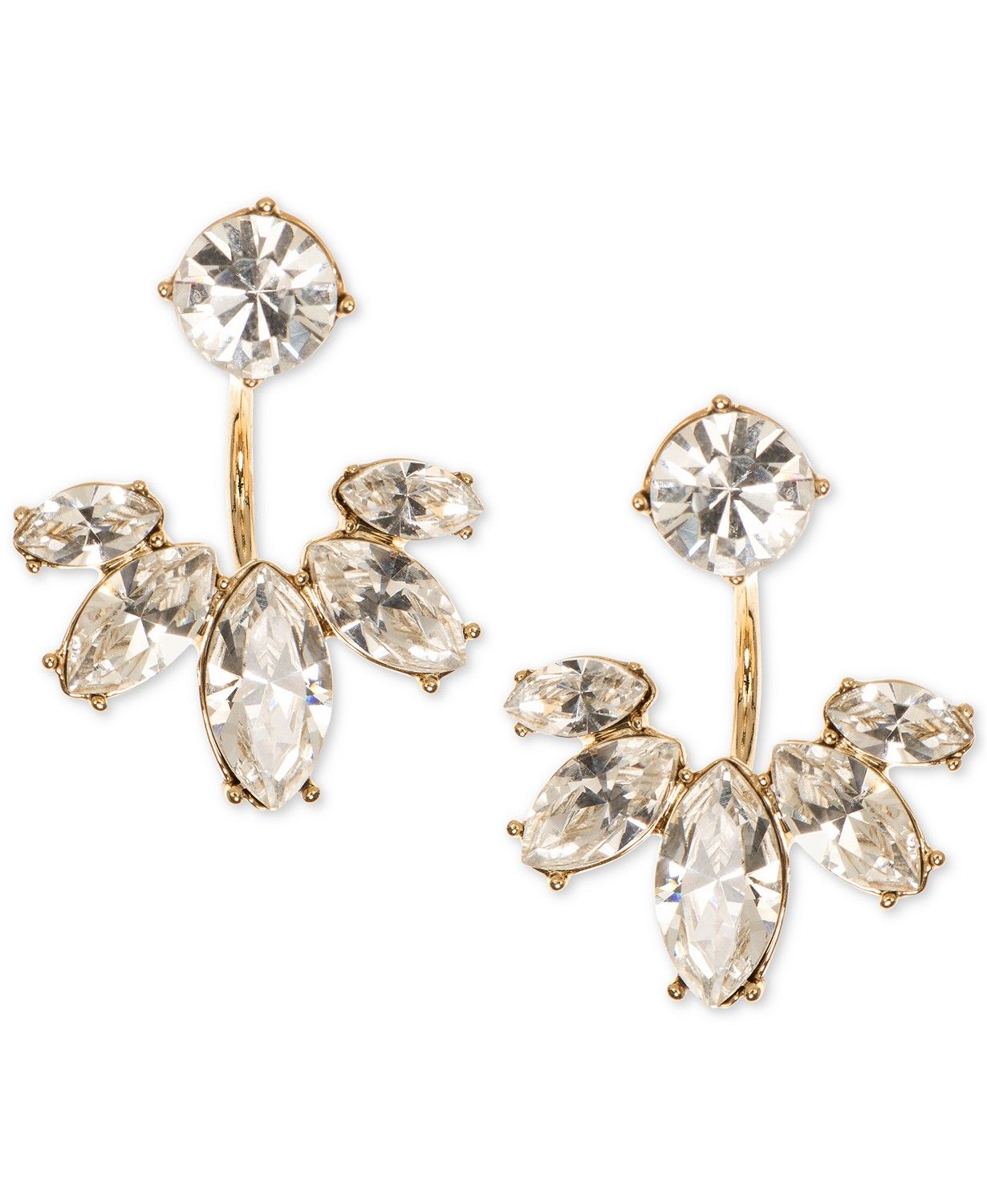 Marchesa Gold-Tone Crystal Jacket Earrings  & Reviews - Earrings - Jewelry & Watches - Macy's | Macys (US)