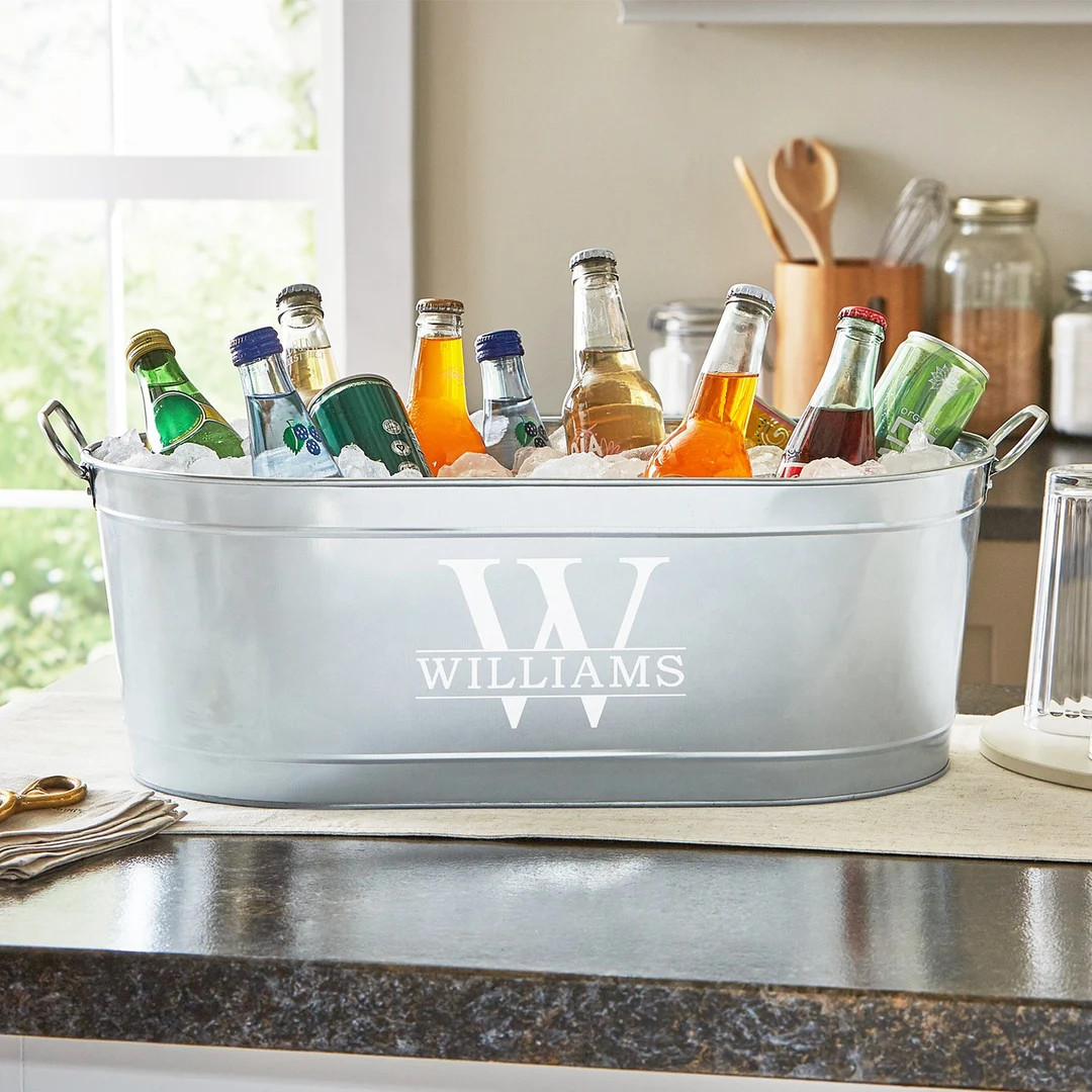 Personalized Name & Initial Beverage Tub Galvanized Drink Tub for BBQ for Grilling Backyard Party... | Etsy (US)