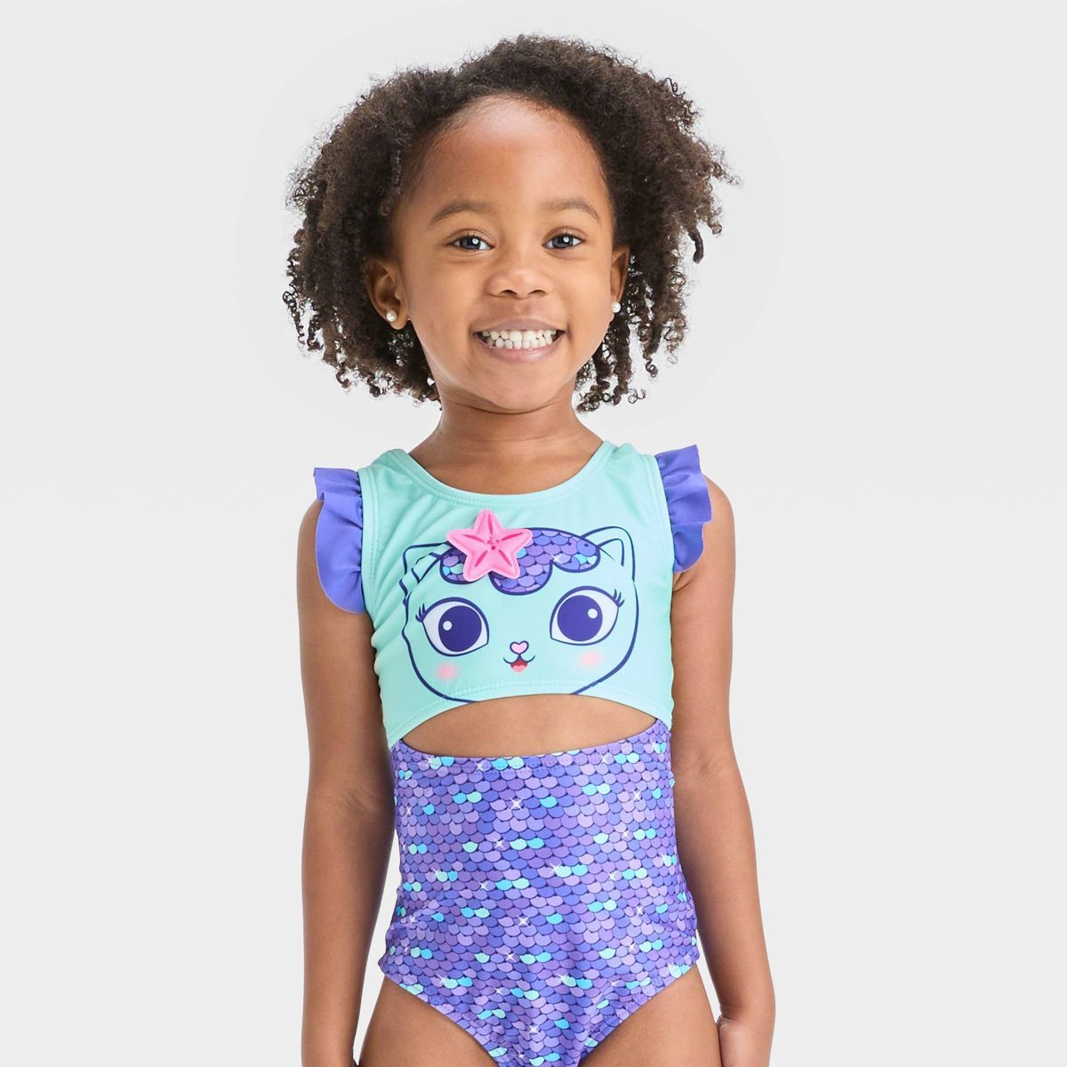 Toddler Girls' Gabby's Dollhouse One Piece Swimsuit - Purple | Target