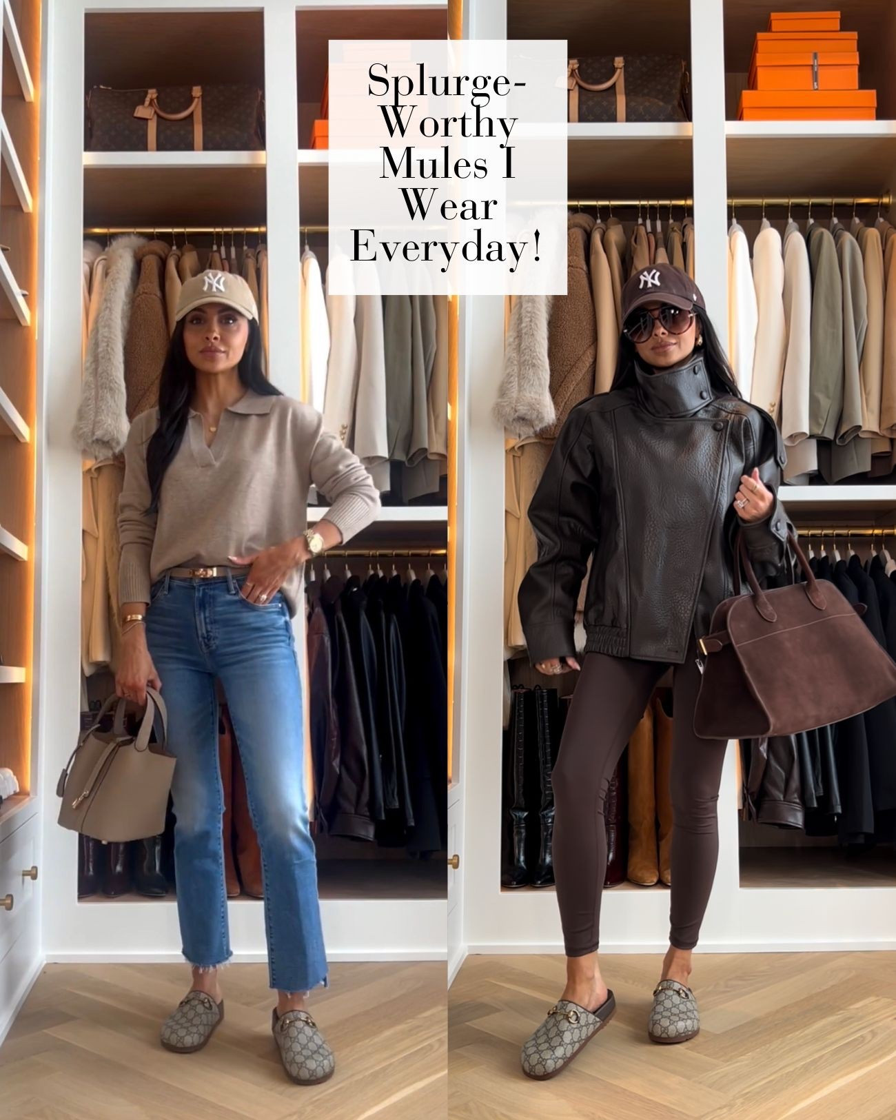 The mules I reach for every single day and they truly go with everything. They instantly elevate leggings, denim, or even a simple lounge look and feel so chic without trying too hard. Definitely a splurge, but one I have never regretted.

MiaMiaMine Gucci Sol GG clog designer mules everyday luxury elevated casual chic fall neutrals brown leather look off duty style capsule wardrobe staple luxe accessories



#LTKTravel #LTKOver40 #LTKdayinmylife