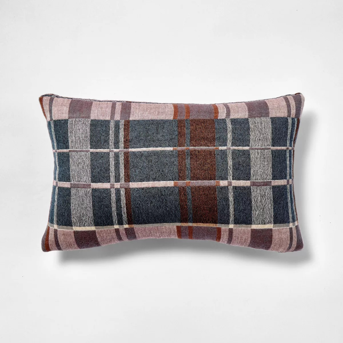 Lumbar Woven Grid Pillow Neutral/Navy/Tan - Threshold designed with Studio McGee | Target
