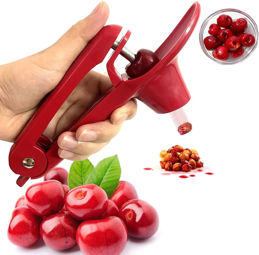 Cherry Pitter - Heavy-Duty Stainless Steel Olive and Cherry Pitters Corer Tool with Space-Saving ... | Amazon (US)
