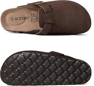KIDMI Genuine Suede Clogs for Women Cork Footbed Sandals Leather Mules Potato Shoes with Arch Sup... | Amazon (US)