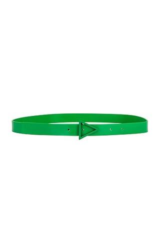 Bottega Veneta Triangle Spazzolato Belt in Green | FWRD 