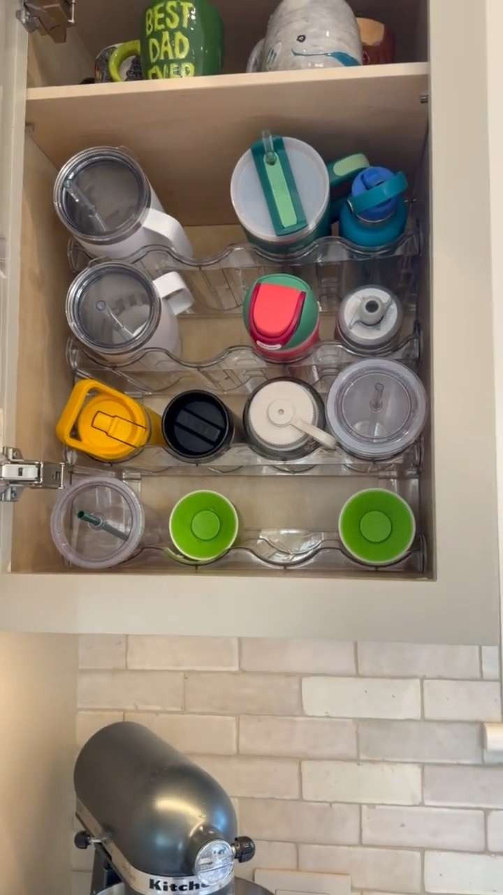 Water bottle organizers allow for streamlined storage for awkward and different sized items.  Straw organizers save drawer space and keep straws easily accessible.  Both solutions can be found on Amazon! 

 #LTKmomlife #LTKHome #LTKKids