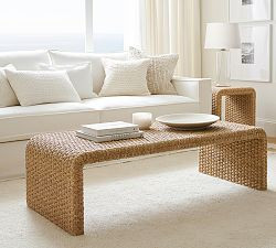 Capitola Rectangular Woven Coffee Table (58") | Pottery Barn (US)