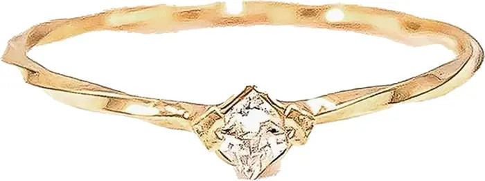 14k Gold Plated Thin Crystal Solitaire Ring Holiday Gift Idea | Nordstrom