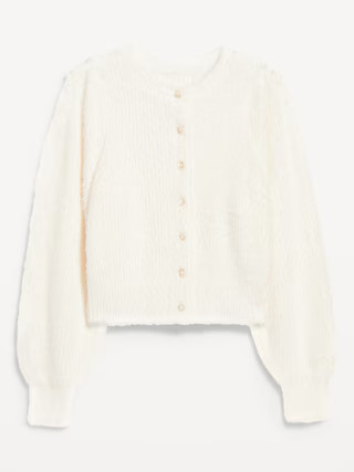 Cropped Eyelash Cardigan Sweater | Old Navy (US)