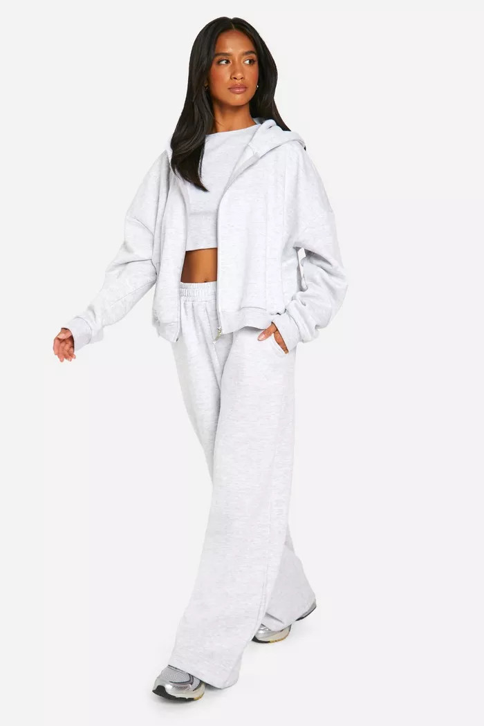 Petite 3 Piece Straight Leg Sweatpant Tracksuit | boohoo (US & Canada)