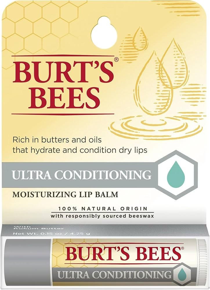 Burt's Bees Lip Balm, Ultra Conditioning with Kokum Butter, 0.15 oz (Pack of 4) | Amazon (US)
